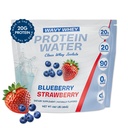 Clear Protein, Protein Water, Blueberry Strawberry 20 Servings 20G Protein, 100% Grass Fed Whey Protein Isolate, 90 Calories, Fitness Drink Supplement Nutrition