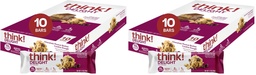 think! Delight, Keto Protein Bars, Healthy Low Carb, Gluten Free Snack - Chocolate Peanut Butter Cookie Dough, 10 Count (Packaging May Vary) (Pack of 2)
