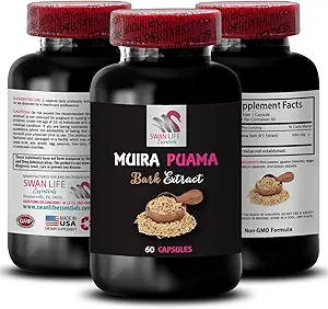 Natural Energy Boost - MUIRA PUAMA BARK EXTRACT - Plant-Based Strength, Adventure Readiness, Active Mindset Support, Mind & Body Balance, Nature’s Momentum, Energy Synergy Formula 1 Bottle 60 Capsules