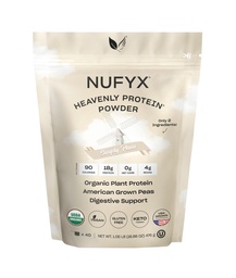 NUFYX® Family Owned Protein Powder, Organic Plant-Based, Made with 100% USA Grown Peas, 18g Protein for 90 Calories, Only 2 Ingredients, Digestive Support (Simply Plain, 40 Scoops)