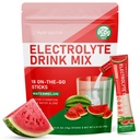 Electrolytes Powder Packets - Sugar Free, Naturally Flavored, 10 Electrolyte & Vitamins Electrolyte Drink Mix - Watermelon Flavors, Keto Friendly, Vegan, Non- GMO, 18 Packets