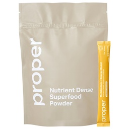 Proper, The Yellows Metabolism and Energy Boost, Sugar Free Energy Drink Powder with 100mg Caffeine. No Creatine or Beta-Alanine. 15 Servings, Pineapple Mango Drink Mix for Men and Women