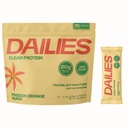 DAILIES Clear Protein Powder, Sugar Free Flavor, 20g Whey Isolate & 100 Calories per Serving, Light & Refreshing Protein Shake Drink Mix for Pre or Post Workout, 15 On the Go Stick Packs (POG)