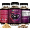 Crave – Women’s Desire Booster with Maca, Ashwagandha & L-Theanine – Natural Energy, Mood & Hormone Balance Support – 60 Vegan Capsules