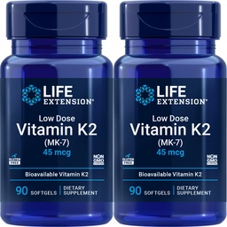 Life Extension Low Dose Vitamin K2, 90 Softgels (Pack of 2)