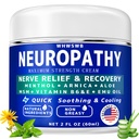 Neuropathy Nerve Relief Cream - Maximum Strength for Feet, Hands, Legs, Toes Includes Menthol, Arnica, Aloe Vera, Emu, MSM, Vitamin B6, Effective Cooling Soothing