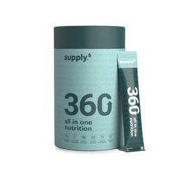 Supply6 360 Ultimate Health Powder for Women & Men | Daily supplement with 63+Vitamins, Minerals, Probiotics, and Superfoods | Daily Greens | Gut Health supplement, Energy, Immunity (15 Servings)