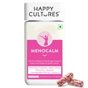 Happy Cultures Menocalm Menopause Support | Shatavari, Calcium, Black Cohosh, Red clover with Multi Strain Probiotics, Vitamin D3,K2,B7 & B12 | Estrogen Support | Eases Hot Flashes, Night Sweats & Mood Irritation- 60 Capsules
