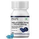 INLIFE Melatonin 10mg Sleep Supplement with Tagar 250mg, 60 Tablets