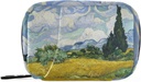 Wheat Field with Cypresses Van Gogh Pill Box 7 Day Pill Case Bag Travel Pill Organizer Bag with Zipper Portable Weekly Case Compact Size for Vitamin Supplement Holder