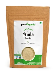 Pure Organio Organic Amla Powder - Versatile Amla Powder for Eating and Healthy Hair Nourishment, Vitamin C Rich, Gooseberry Powder NPOP Indian Organic Certified (100 Gm)
