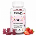 Calcium and Vitamin D3 Gummies for kids (4 years+) | 30 Day Pack | Calcium and D3 Gummies for Kids | 100% Vegetarian, Natural Strawberry flavour