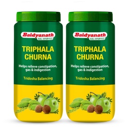 Baidyanath Triphala Churna | Helps Relieve Constipation | Quick Acidity & Gas Relief | Enriched With Amla - 500Gms (Pack Of 2)