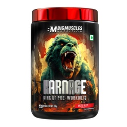 Bigmuscles Nutrition Karnage Pre workout [60 Servings, Arctic Blast] | Pre-workout Supplement Supports to Improve Focus, Strength, Energy and Pump, Banned Substance Tested, Dope Free, 300g