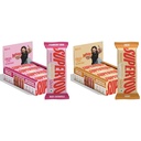 Superyou Strawberry & Cheese Protein Wafer Bars Combo. 10g Protein, 3g Fiber, No Added Sugar, Vegetarian, No Palm Oil. 400g each.