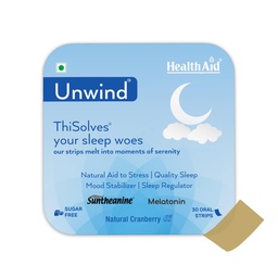 HealthAid Unwind ThiSolves™ Mouth Dissolving Strips – 30 Oral Strips | With Suntheanine, Lavender & Hibiscus Extract | Supports Relaxation, Calmness & Restful Sleep | Non-Habit Forming | Natural Cranberry Flavour