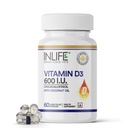 INLIFE Vitamin D3 600 IU Cholecalciferol Supplement, 60 Liquid Caps