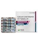 Healing Pharma - Bonefine Calcium & Vitamin D3 Supplement | 500mg Calcium & 250iu Vitamin D3 | For Strong Bones & Joints | 15 tablets x 2 Strips