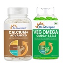 Dr. Morepen Calcium + Plant-Based Omega 3-6-7-9 Wellness Combo