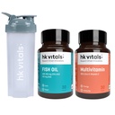 hk vitals Fish Oil & Multivitamin, 2 x 30 Tablets + Shaker 650ml