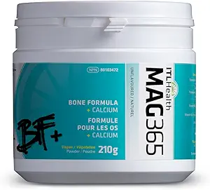 MAG365 ITL Health BF Plus Calcium, 210g 35-Servings - Ionic Magnesium Citrate Powder, Natural Citrus Flavor - Vitamin K2 D3 with Zinc, B6, C, Calcium & Potassium - Bone Support Formula for Men & Women