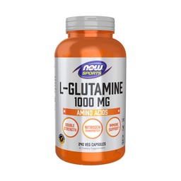 NOW Sports Nutrition, L-Glutamine, Double Strength 1,000 mg, Amino Acid, 240 Veg Capsules