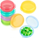 Amabro Small Pill Organizer Box, 7 PCS Travel Pill Cases Portable Pill Container Daily Mini Pill Case Holder for Pocket Purse Briefcase Pills Medicine Cod Liver Oil Storage Box Earplug Case