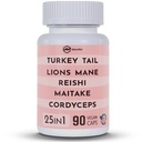 Turkey Tail 3000mg Lions Mane 3000mg Reishi 1500mg Mushroom Blend with Chaga Maitake Cordyceps Shiitake Field | Mushroom Blend | Focus Pills - 90 Count (90 Count Pack of 1)