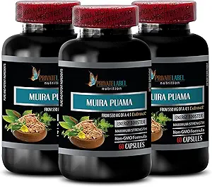 energy supplements for men - MUIRA PUAMA EXTRACT 2200Mg - MALE ENHANCEMENT - energy boost - muira puama for men - muira puama for women - muira puama herb - muira puama root extract - 3 Bot 180 Caps