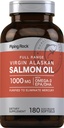 Piping Rock Wild Alaskan Salmon Oil for Humans | 1000mg | 180 Softgel Capsules | Omega 3 Supplement with EPA and DHA | Non-GMO and Gluten Free