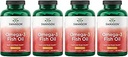 Swanson Omega 3 Fish Oil Supplement Heart Brain and Joint Support GMO-Free EFAs 180 mg EPA Plus 120 mg DHA 150 Softgel Capsules Lemon Flavor (4 Pack)