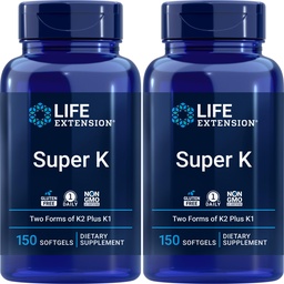 Life Extension Super K, 150 Softgels (Pack of 2) with Vitamins K and K2