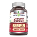 Amazing Nutrition Quercetin 800 Mg with Bromelain 165 Mg Veggie Capsules Supplement | Non-GMO | Gluten Free | Made in USA | Suitable for Vegetarians (60)