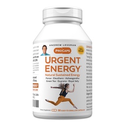 ANDREW LESSMAN Urgent Energy 30 Capsules - Provides a Safe, Healthy Means of Enhancing Energy Levels and Feelings of Well-Being, Green Tea, Guarana, Ginseng, Royal Jelly, Ashwagandha, B-Complex