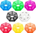 Ponpon 8pcs Pill Holder Box 7-Sided Portable Vitamin Holder Box Pill Organizer Medicine Planner (8 Corlor)