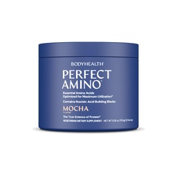 BodyHealth PerfectAmino Powder - BCAA and EAA Powder for Pre and Post Workout - Amino Acid Energy Drink for Men and Women to Support Lean Muscle and Recovery - Mocha - 30 Servings