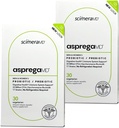 Asprega 30CT - Probiotic + Prebiotic Supplement | 17 Strains, 35 Billion CFUs | Delayed Release | Saccharomyces Boulardii | for Men & Women | by ScimeraMD, 2-Pack