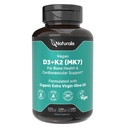 Naturalis Vegan Vitamin D3+K2 from Algae | 5000 IU D3 with 120mcg MK7 | Vegan Society Certified,Sustainably Sourced,Better Than Animal Derived | Better Support for Bone & Immune Health* | 180 Softgels