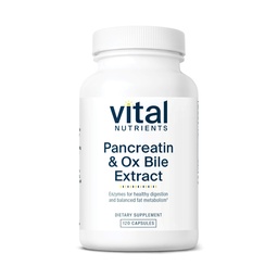 Vital Nutrients Pancreatin & Ox Bile Extract 500mg - Natural Digestive Enzymes for Women & Men - Supports Digestion of Protein, Fat, and Carbohydrates*- Gluten, Dairy & Soy Free - 120 Capsules