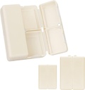 FYY 2 Pcs Daily Pill Organizer, 7 Compartments Portable Pill Case Travel Pill Organizer,[Folding Design] Pill Box for Purse Pocket to Hold Vitamins,Cod Liver Oil,Supplements and Medication-White