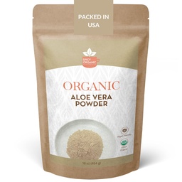 Organic Aloe Vera Powder for Skin & Hair – 8 oz. - Aloe Barbadensis - Nourishing Face Mask for Natural Beauty, USDA Certified Organic & Non-GMO