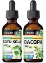 BIO KRAUTER Gotu Kola Tincture 2 Fl. Oz. & Bacopa Tincture 2 Fl. Oz.