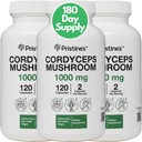 PRISTINE'S Cordyceps Mushroom (3 Pack) 1000 MG - Athletic Performance, Endurance & Immunity Adaptogen Capsule Supplement - 180 Day Supply - Anti Aging Support Antioxidant