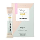 Winged Glow Up Collagen Powder | Better Hair, Skin, Nails For Women | Grass Fed Collagen Peptides W/Adaptogen Schisandra, Snow Mushroom, Vitamin C & Biotin | Unflavored, Non Gmo, 15 Count