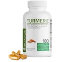 Bronson Turmeric Curcumin with BioPerine - High Potency Premium Joint Support with 95% Standardized Curcuminoids - Non-GMO Capsules with Black Pepper - 180 Count