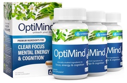 Optimind Brain Supplement for Memory and Focus, Nootropic with Synapsa®, Phosphatidylserine, Vitamin B1 B12, Non-GMO, Mental Clarity, Cognitive Support, Clinically Studied Ingredients, 96 Capsules
