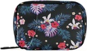 Pill Organizer Palm Leaves Flowers Pill Box 7 Day Pill Case Bag Travel Pill Organizer Bag with Zipper Portable Weekly Case Compact Size for Vitamin Supplement Holder