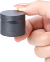 Small Pill Case Metal Pill Box - Waterproof Pill Container Single Round Aluminum Alloy Storage Medicine Holder Organizer Multitool EDC Every Day for Vitamin, Fish Oil Gray