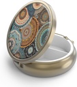 Pill Box 3 Compartment Small Pill Case,Portable for Pocket or Purse Pill Organizer Pill Container Holder to Hold Vitamins, Medication, Fish Oil and Supplements(Blue Cracked Marbling)