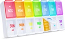ZIKEE Rainbow Weekly Pill Organizer 2 Times a Day for Easy Tracking, AM PM Pill Case, Large 7 Day Pill Box Twice a Day, BPA-Free Medication Organizer for Pills, Vitamins, Fish Oils, Supplements